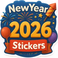 Aufkleber für neue Jahr 2026